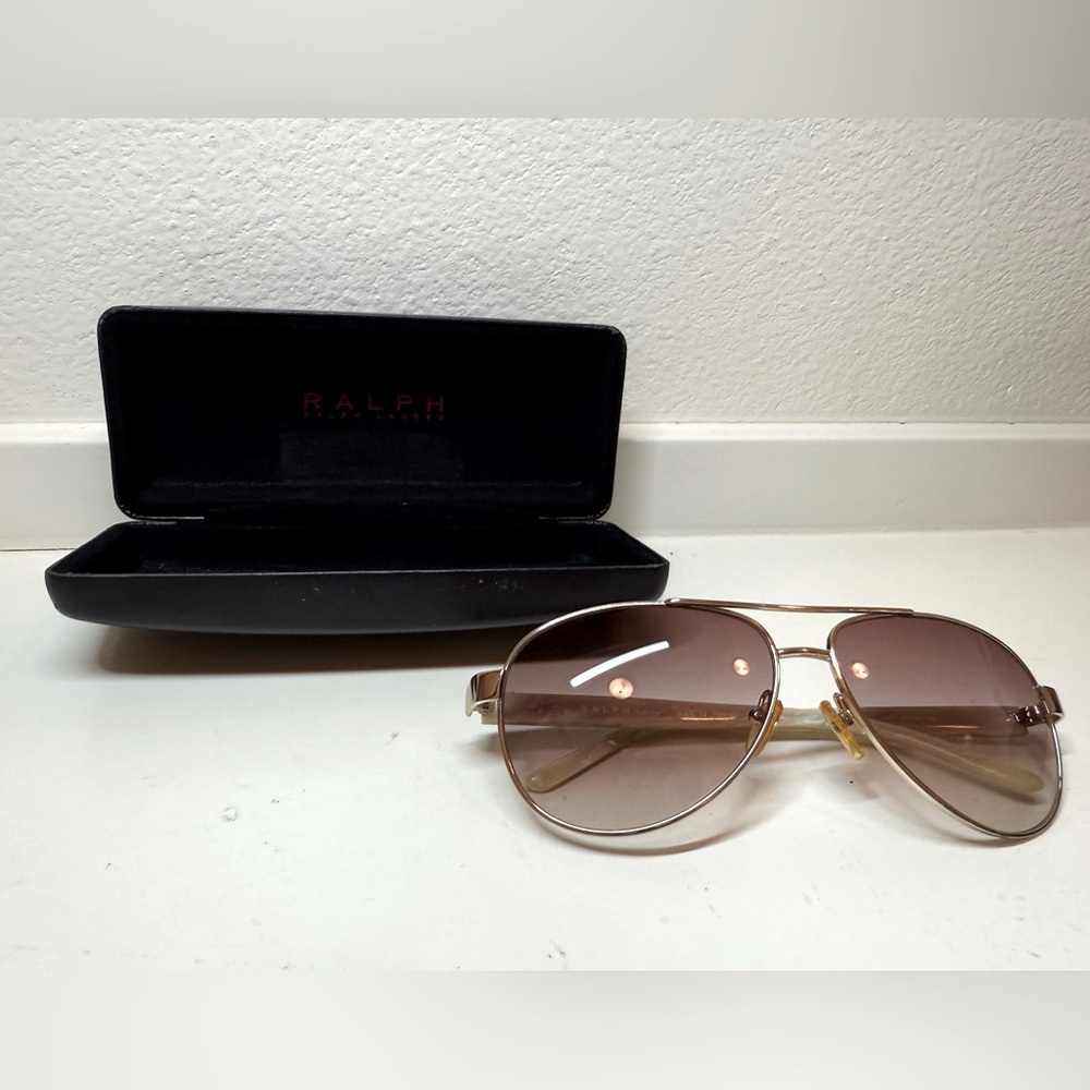 Ralph Lauren Gold Aviator Sunglasses